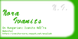 nora ivanits business card